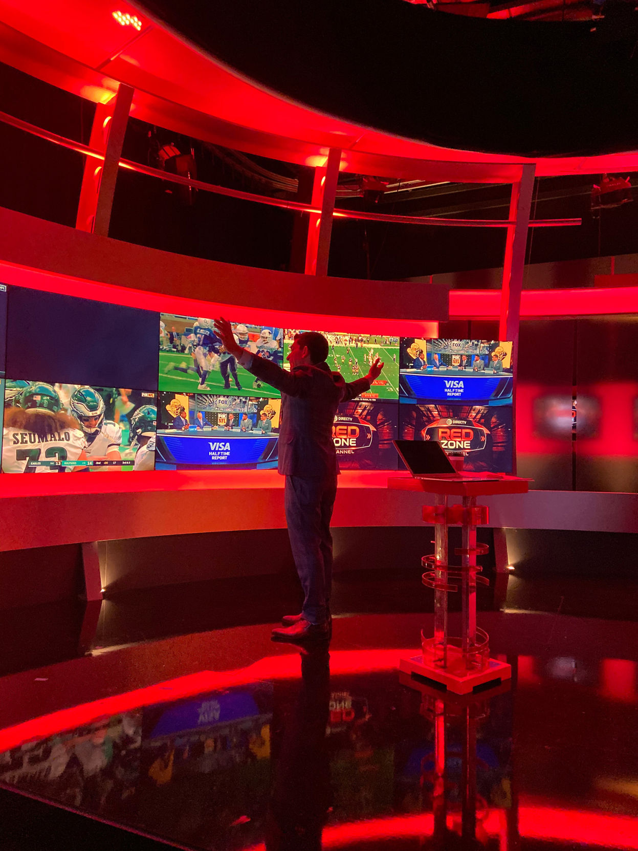 Andrew Siciliano on the set of NFL Red Zone at NFL Network in Culver City, Calif.